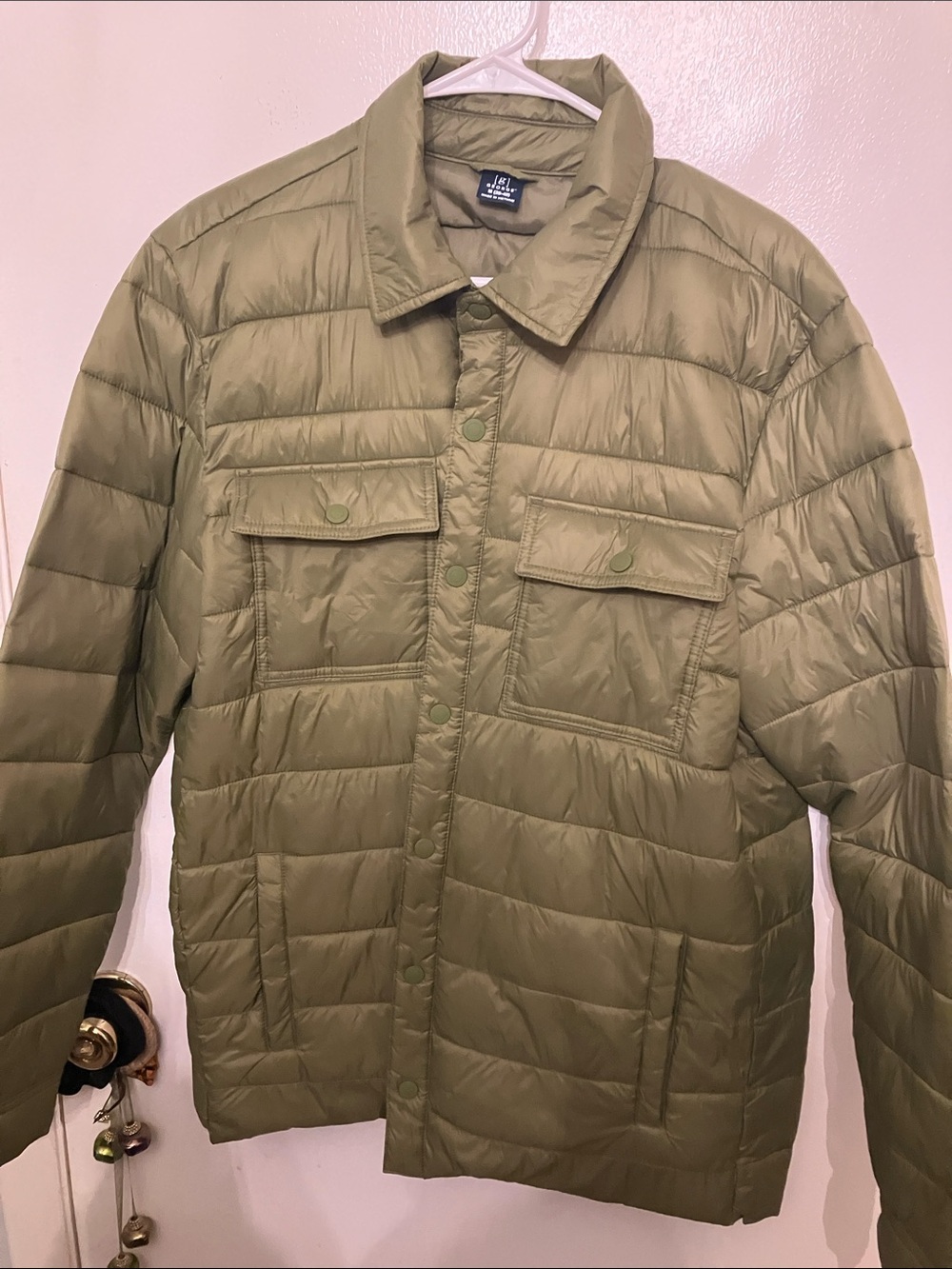George Olive Green Quilted Puffer Jacket - Men